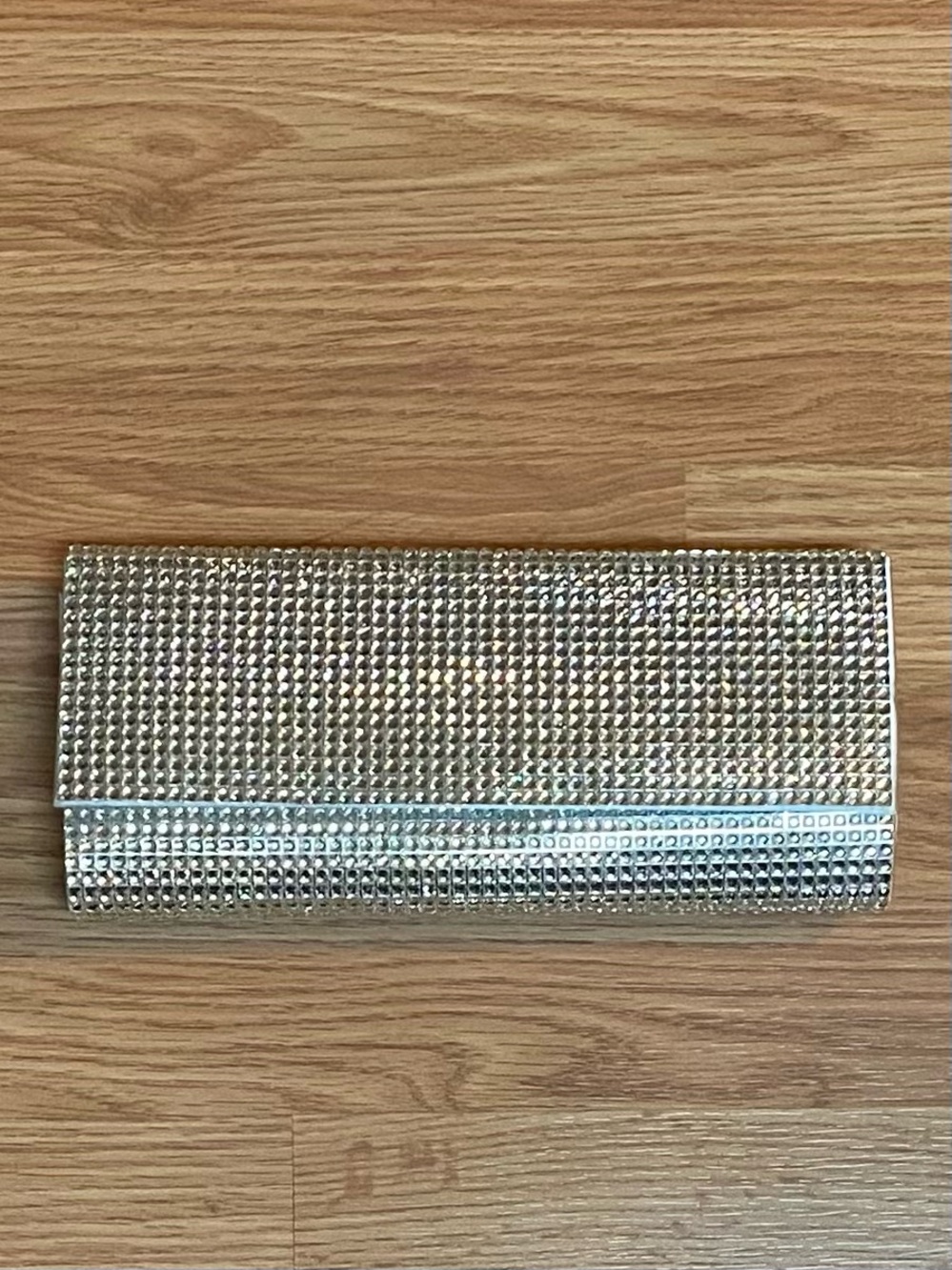 Brand New - Sparkle Evening Clutch - Silver Rhinestone Foldover